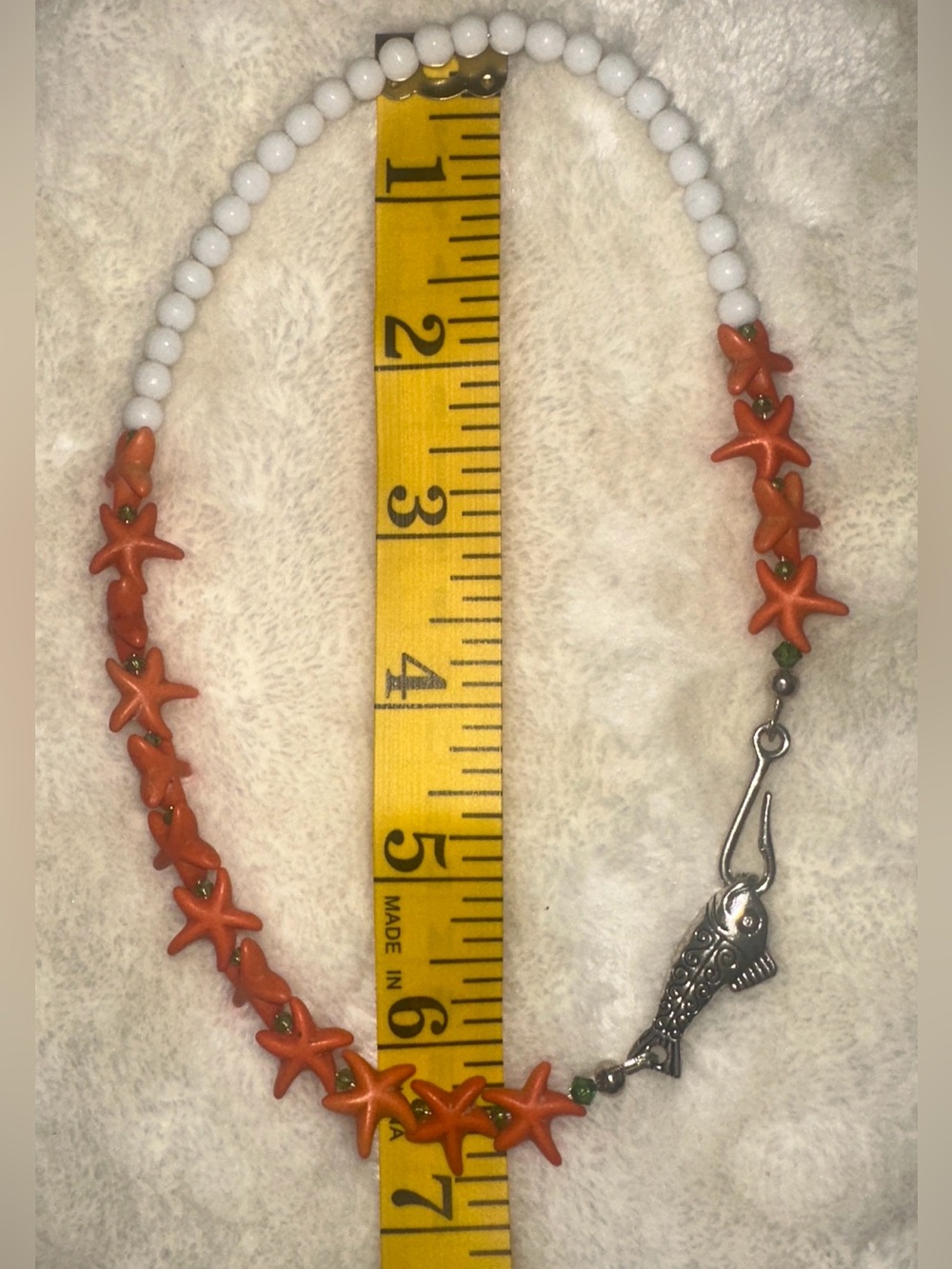 Handcrafted Orange Starfish Bead Necklace - Women Jewelry